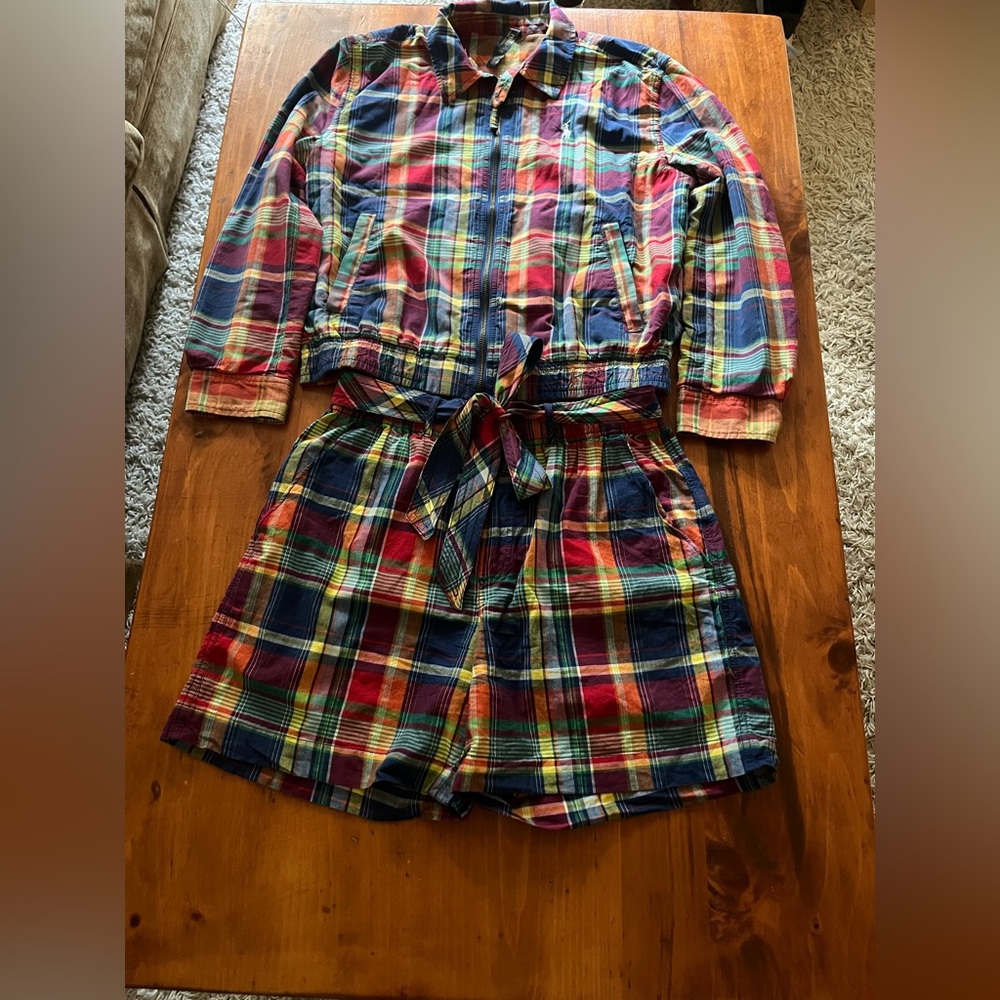 Polo by Ralph Lauren Multicolor Madras Plaid Reversible Short and Jacket Set